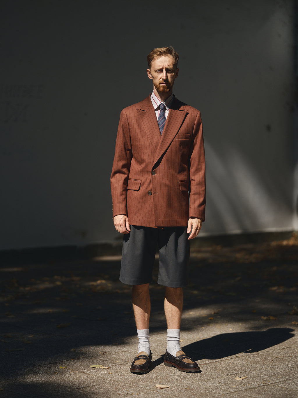 Vogue Pinstripe Blazer in terracotta by TODÓR TRAME, image 1 of 5