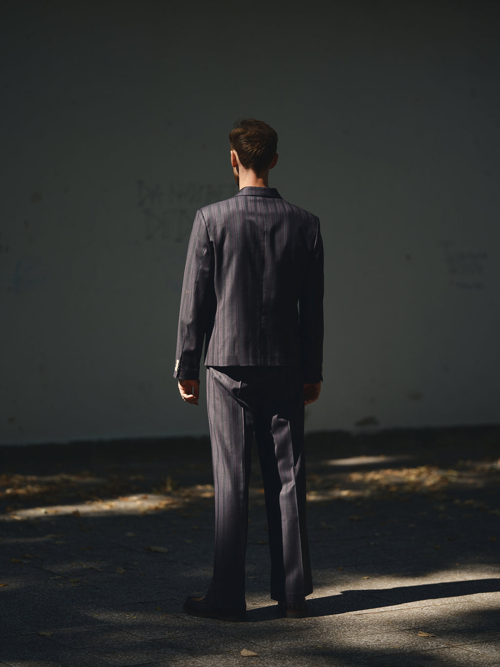 Cropped Double-Breasted Blazer in midnight stripe by TODÓR TRAME, image 3 of 7