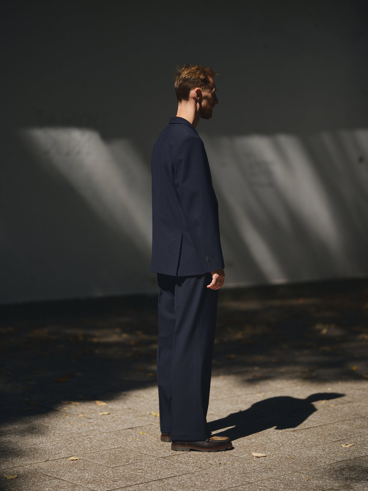 Awards Wide Trousers in navy blue by TODÓR TRAME, image 2 of 5